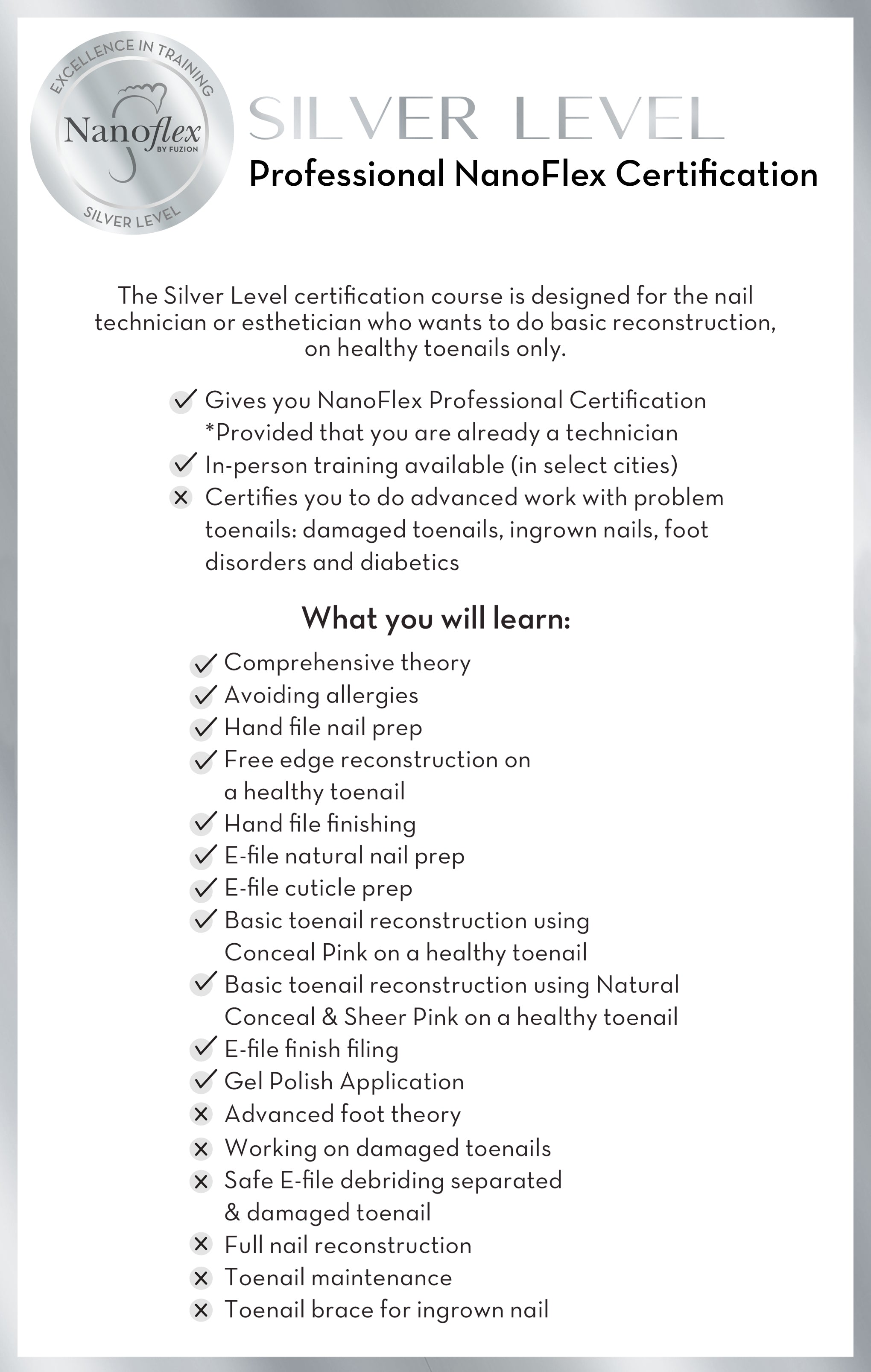 NanoFlex Silver Level In-Person Group Course with Kit