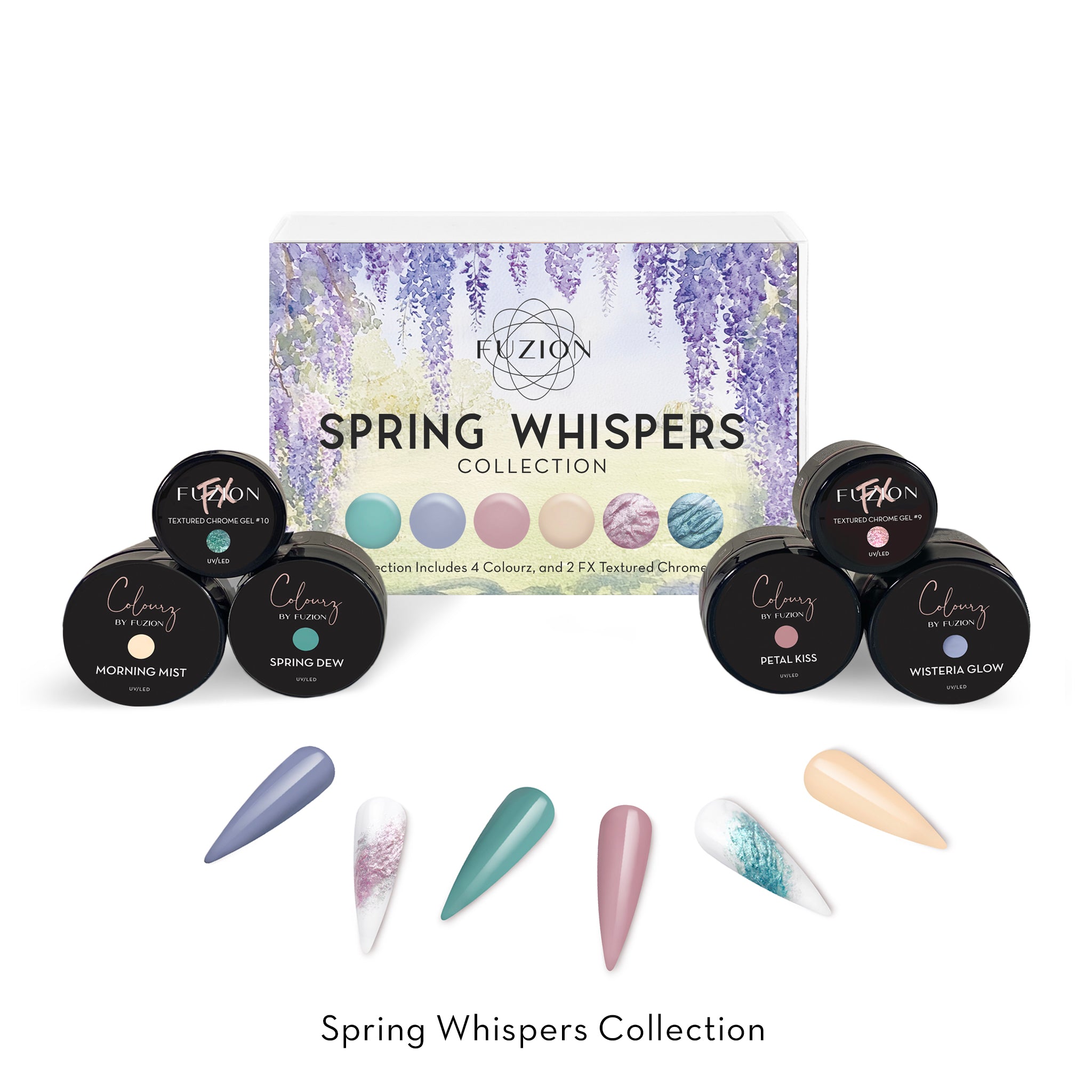 Spring Whisper Collection | 6pc Collection Potted Hard Gel & Chromes