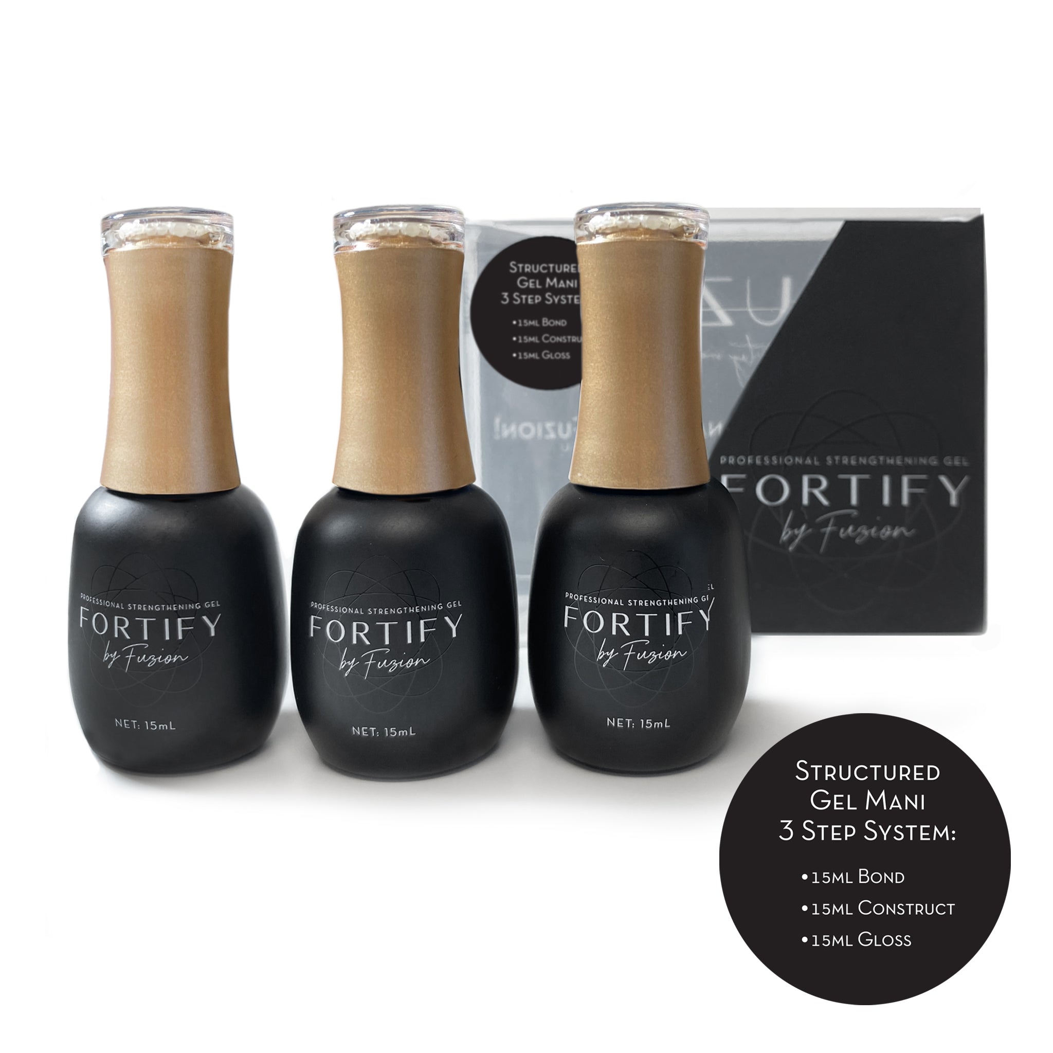 FORTIFY STARTER KIT: Structured Gel Mani, 3 Step System (Bond, Construct, Gloss)