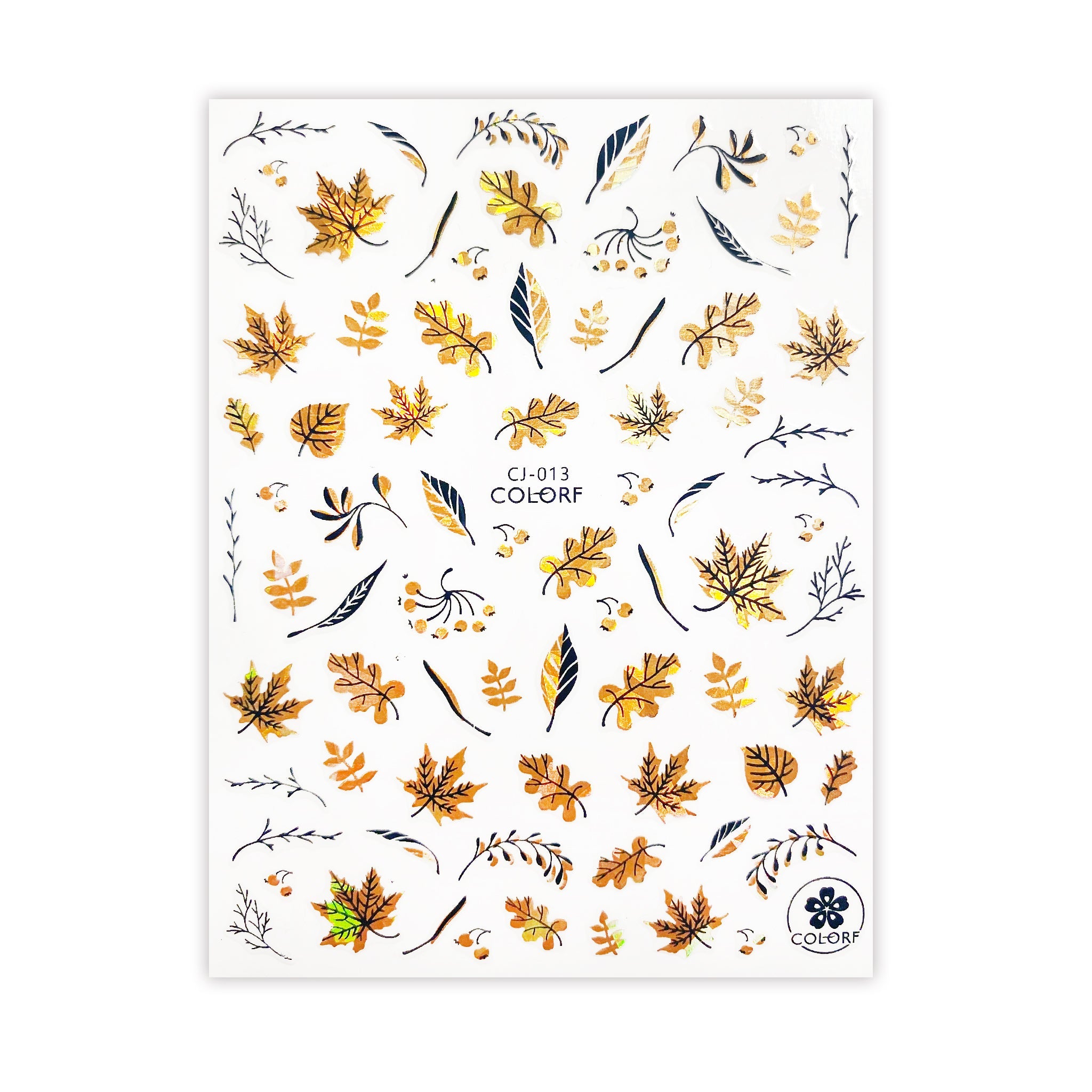 Gold & Black Fall Leaves Self Adhesive Decal | Lula Beauty