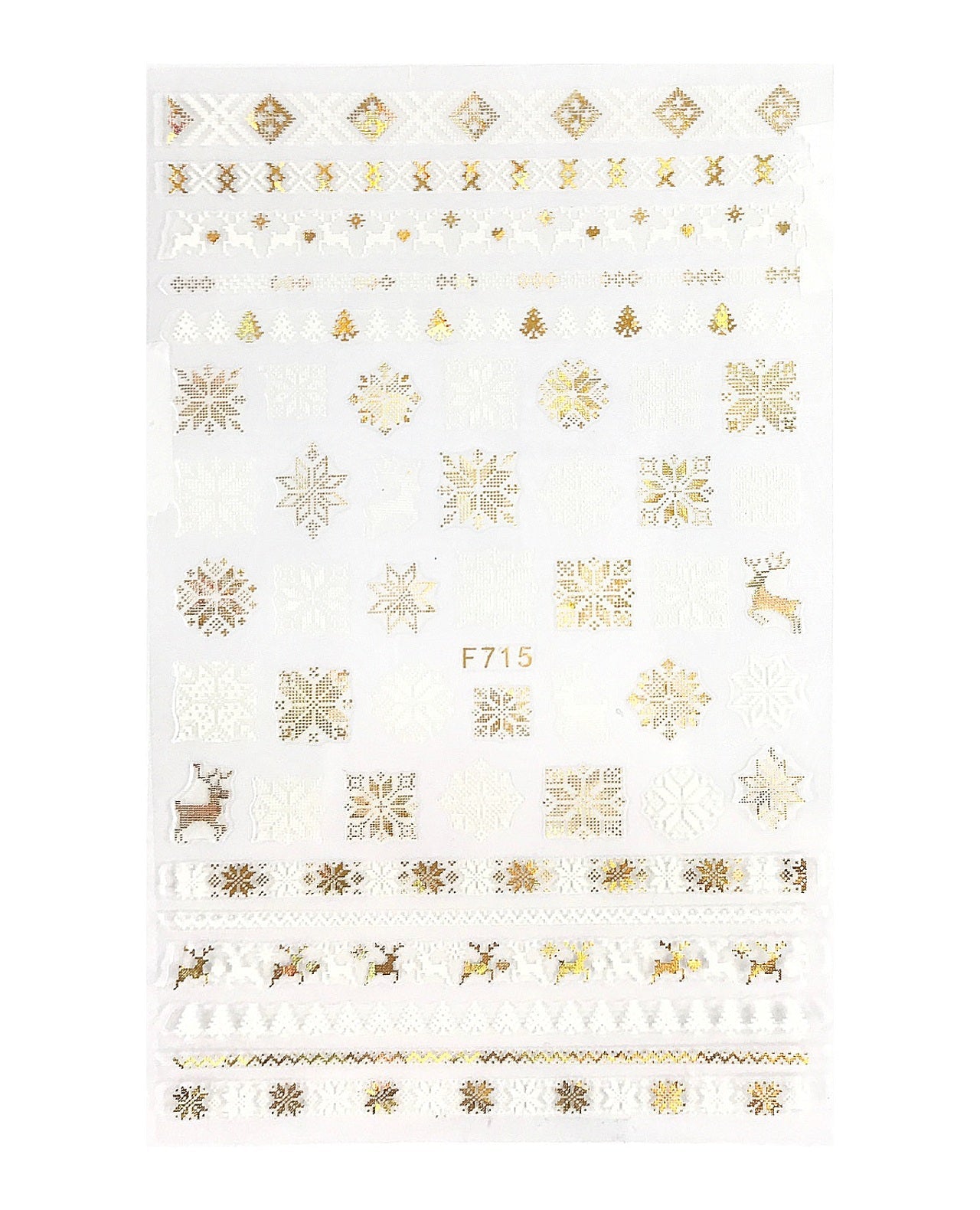 Holidays in Holo Gold ~ Snowflakes, Reindeer, Santa and More! Self Adhesive Decals | Lula Beauty