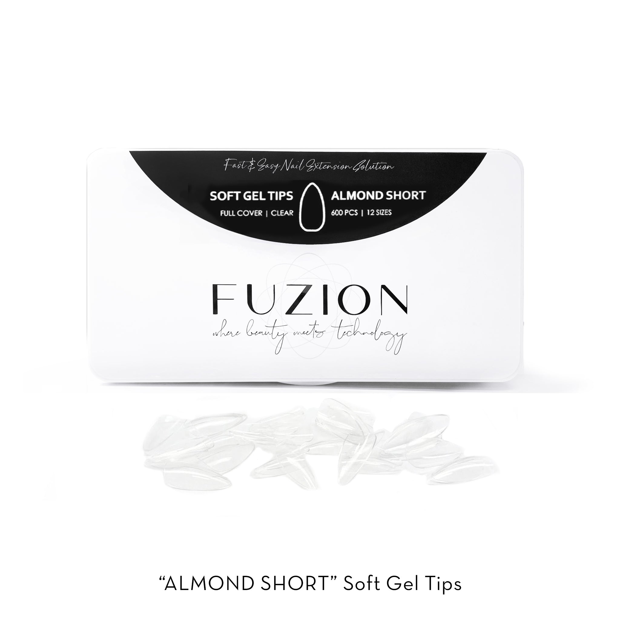 Soft Gel Tips | Almond Short Clear - 600pk