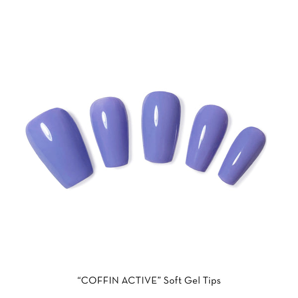 Soft Gel Tips | Coffin Active Clear - 600pk