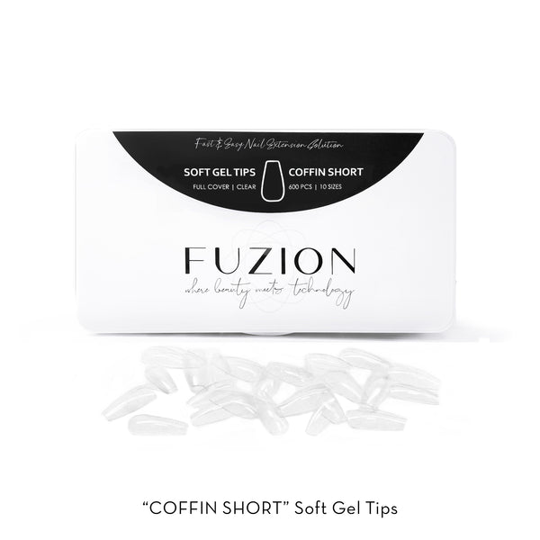 Soft Gel Tips | Coffin Short Clear - 600pk