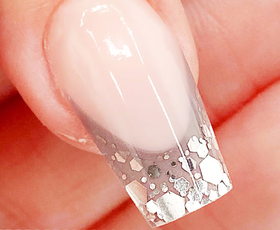 How To Do Reverse French Nails with Glitter | Online Training By Chrissie Pearce
