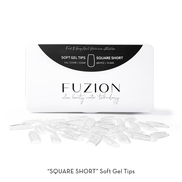 Soft Gel Tips | Square Short Clear - 600pk