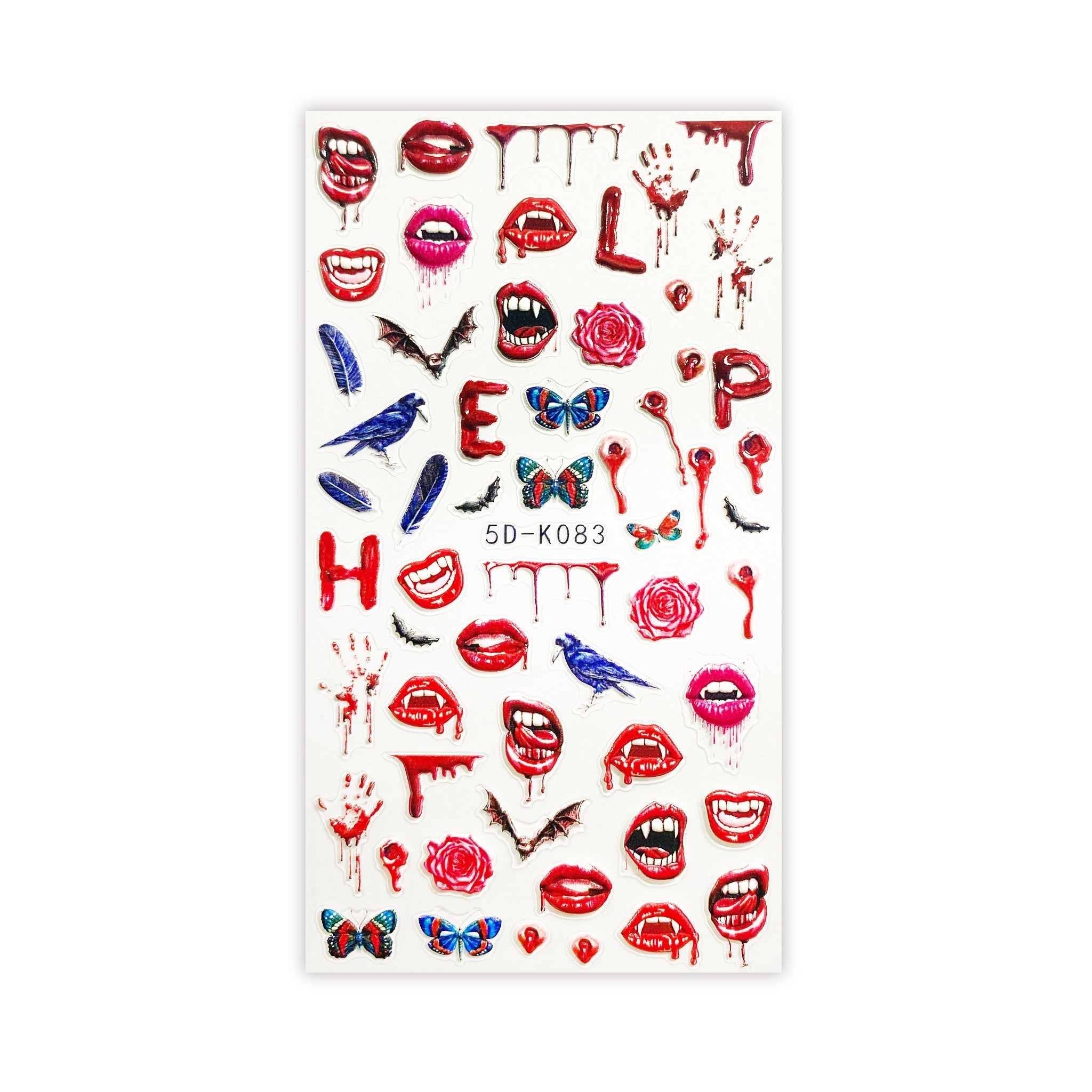 Bloody Lips and Fangs Decals - Self Adhesive | Lula Beauty