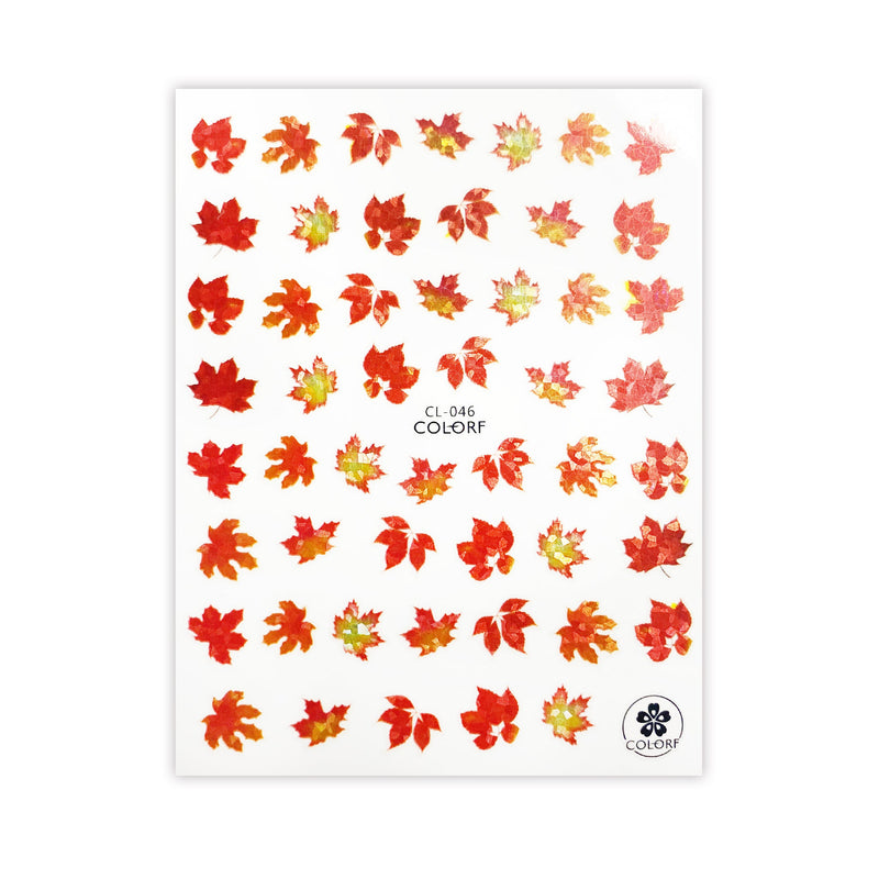 Red Fall Leaves Self Adhesive Decal| Lula Beauty