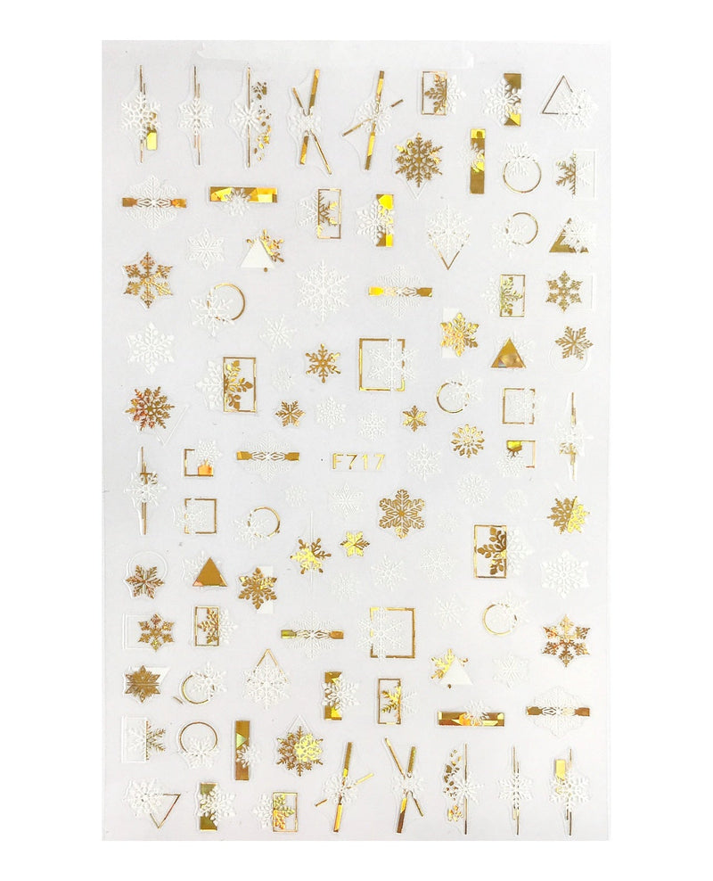 Holidays in Holo Gold ~ Snowflakes, Reindeer, Santa and More! Self Adhesive Decals | Lula Beauty