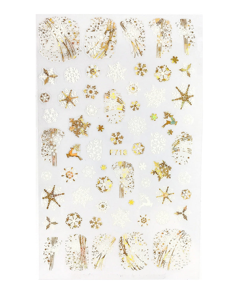 Holidays in Holo Gold ~ Snowflakes, Reindeer, Santa and More! Self Adhesive Decals | Lula Beauty