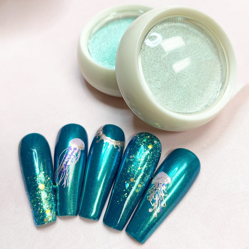 Metallic Mermaid Shimmer ~ Sea Sparkle Green | Pressed Chrome Pigment